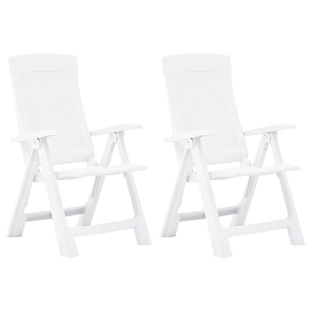 Petromila vidaXL Sklápacie záhradné stoličky 2 ks plastové biele